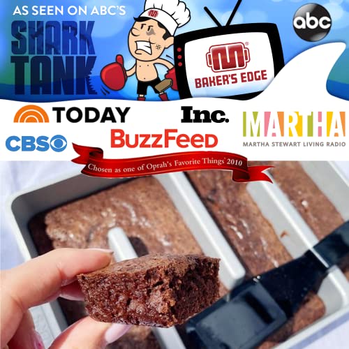 Baker's Edge Brownie Pan - The Original - All Edges Brownie Pan For Baking, Durable Nonstick Coating, Heavy Gauge Cast Aluminum Construction, Large 9”X12” Rectangular Size Baking Pan - Made In The Usa #TOP3