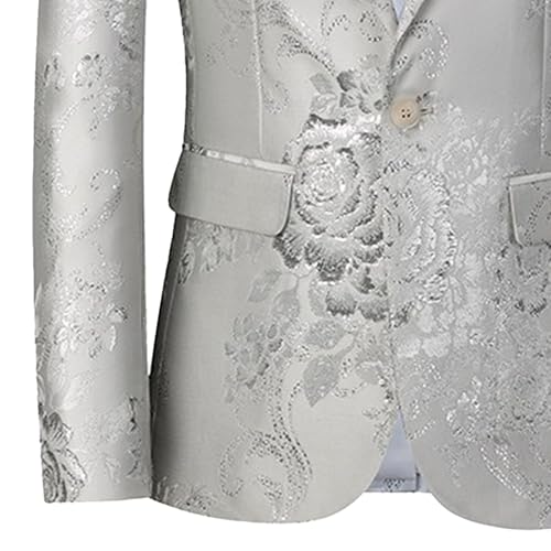 Men's Performance Stylish Blazers Floral Print Slim Versatile Suit Jacket Business Casual Plus Size Sport Coat3