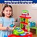 OLEOCA Supermarket Playset for Kids — Grocery Store Pretend Play with Toy Shopping Cart, Cash Register, Scanner & Play Food Accessories – Fun Gift for Ages 3+