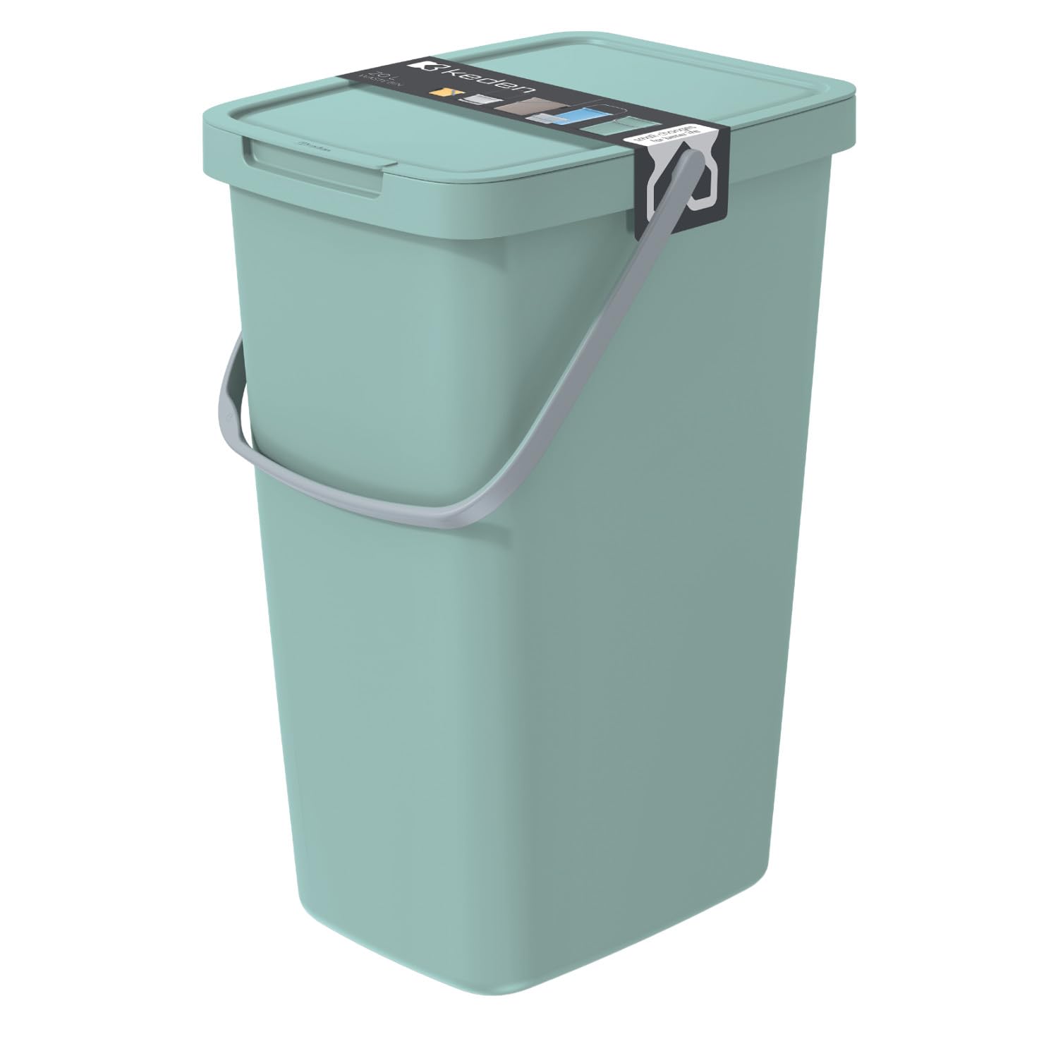 Keden Systema Q Poubelle de tri sélectif 20L avec couvercle Vert clair