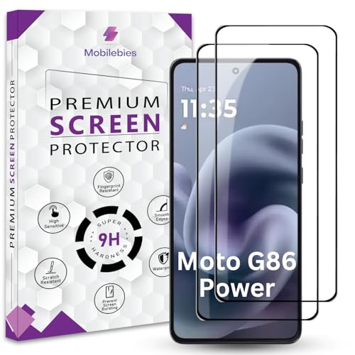Image of Premium Tempered Glass Screen Protector Guard For Moto G86 Power 5G (6.67 Inch, Pack of 2) | Edge to Edge Coverage With Easy to installation kit