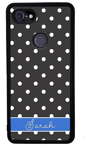 Miniatura 4 de Polka Dot Black White Blue Personalized Black Rubber Phone Case Compatible With Google Pixel 10, 10 Pro, 10 Pro XL, 9a, 9 Pro, Pixel 9, Pixel 9 Pro