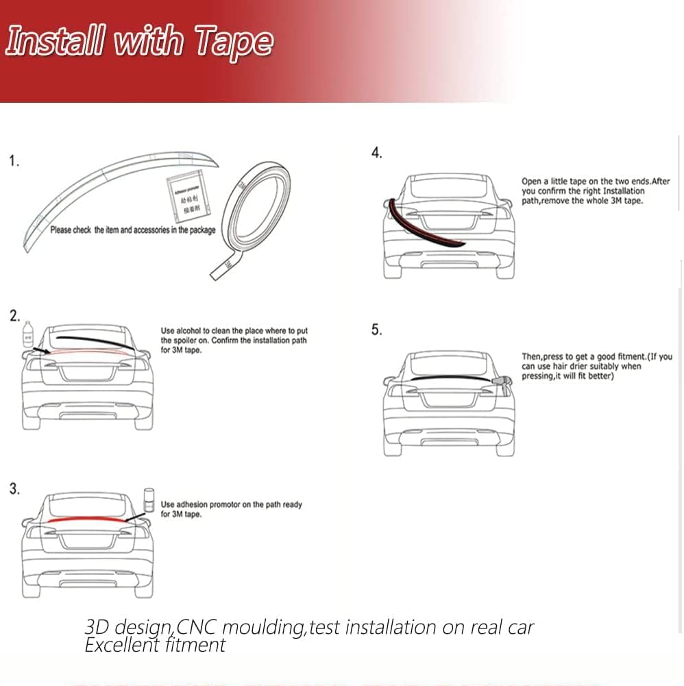MK6 Carbon Fiber Roof Spoiler for Volkswagen VW Golf 6 VI MK6 Base 2010-2013 Rear Window Spoiler Lip Visor Window Roof Wing (Not for VW Golf 6 GTI & R20 Hatchback)
