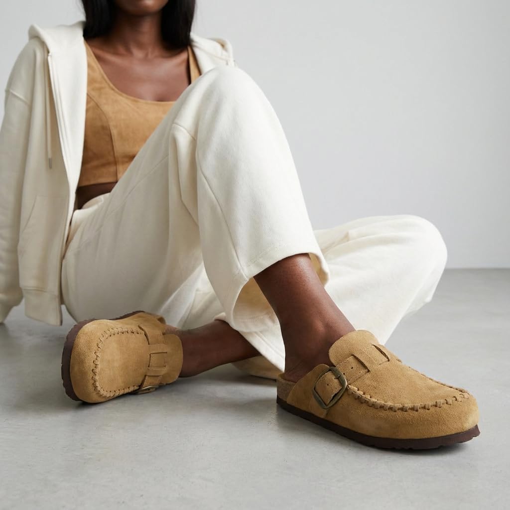 CUSHIONAIRE Canoe Genuine Suede Clogs for Women Footwear with Moc Toe Design – Casual Slip On Womens Shoes - Image 8