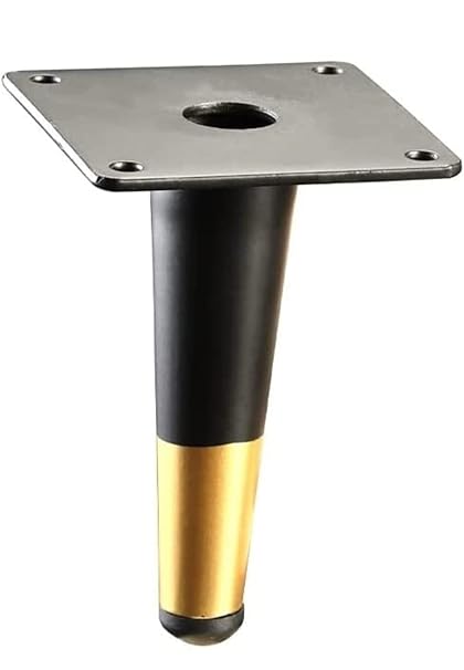 Zohra Hardware Sofa Bed Table Furniture Nalki Leg in Black Gold Finish Heavy Model Design Hardware Iron Coat Electroplated Furniture Leg 4 Inch (Pack of 4) (4 inches)