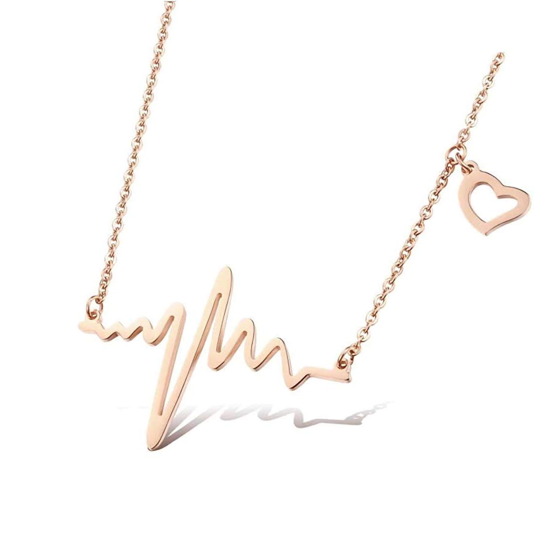 Fabula by OOMPH Jewellery Gold Tone Brass Gold Tone Cubic Zirconia Heartbeat Shape Fashion Necklace for Women and Girls (NBJ12R3) (B07JL1L33C) Amazon Price History, Amazon Price Tracker