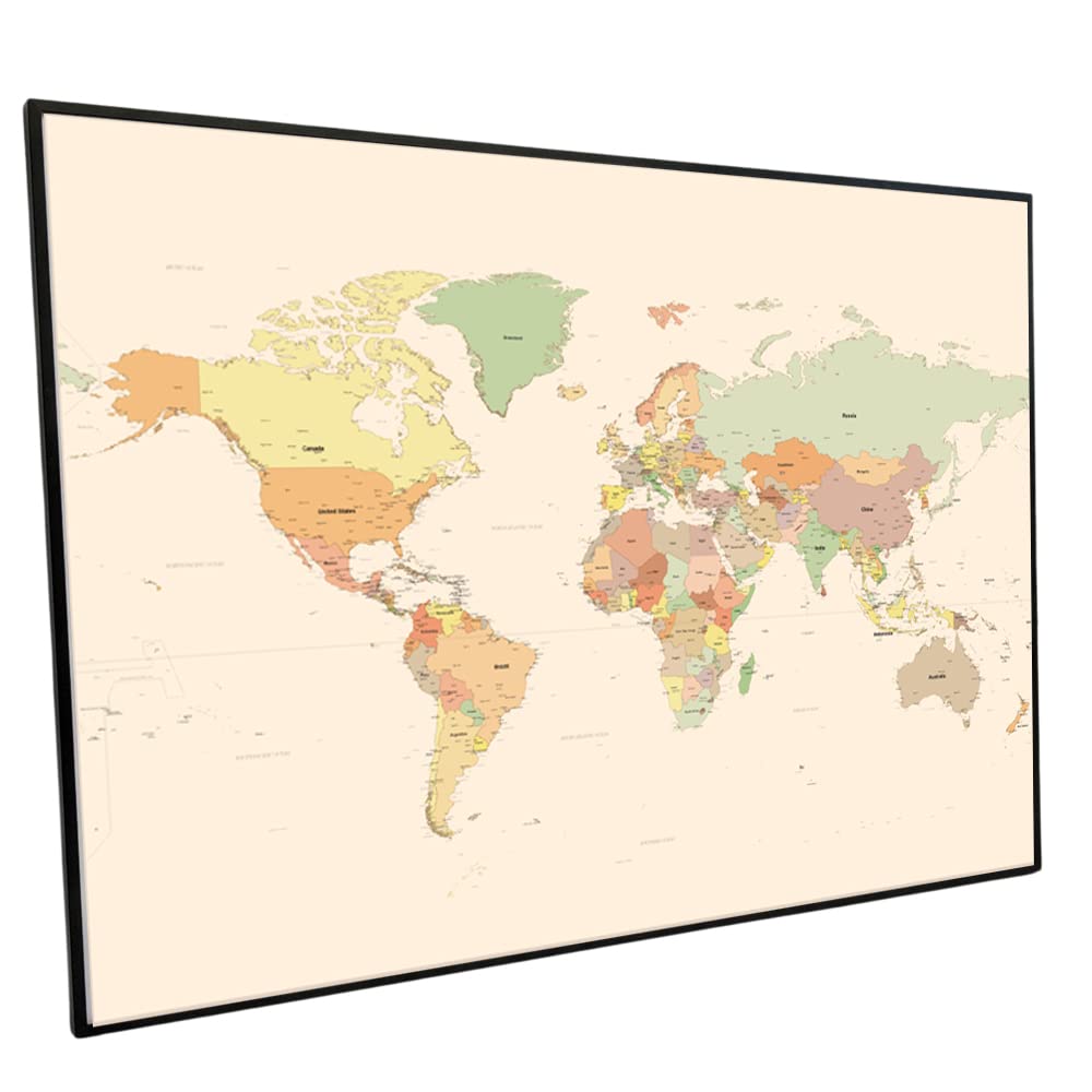 Amazon.co.jp: Hotdogger 世界地図 ポスター 英語 大きいサイズ