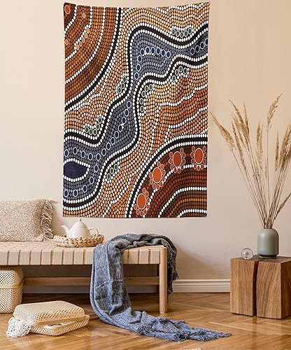 Lunarable Aboriginal-Inspired Nature Scene Wall Tapestry