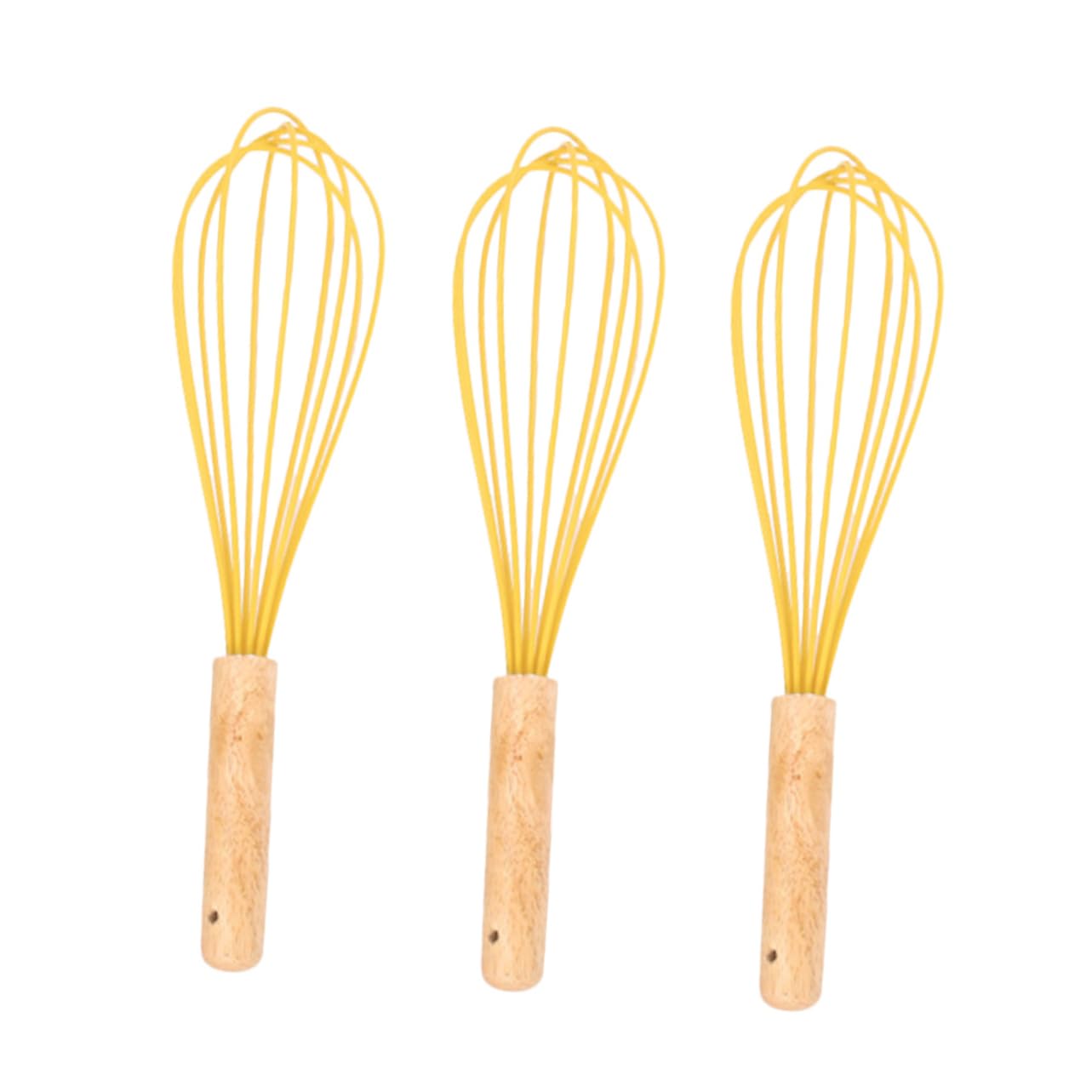 Unomor 3pcs Hand Whisk Beater Kitchen Tool for Effortless Mixing Stirring Dishwasher Safe Comfortable Grip for Baking Cooking