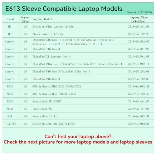 Image of Smatree Elite Laptop Sleeve for 16 inch HP Pavilion /ZBook, Lenovo IdeaPad /ThinkPad, ASUS ROG /ExpertBook, DELL Precision,MSI, Protective Laptop Case with Pocket(E613)