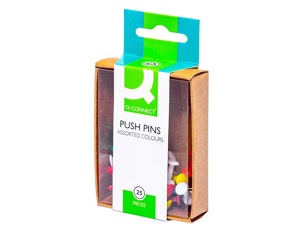Q-Connect Pack of 25 Assorted Pin Pins KF02029, Black
