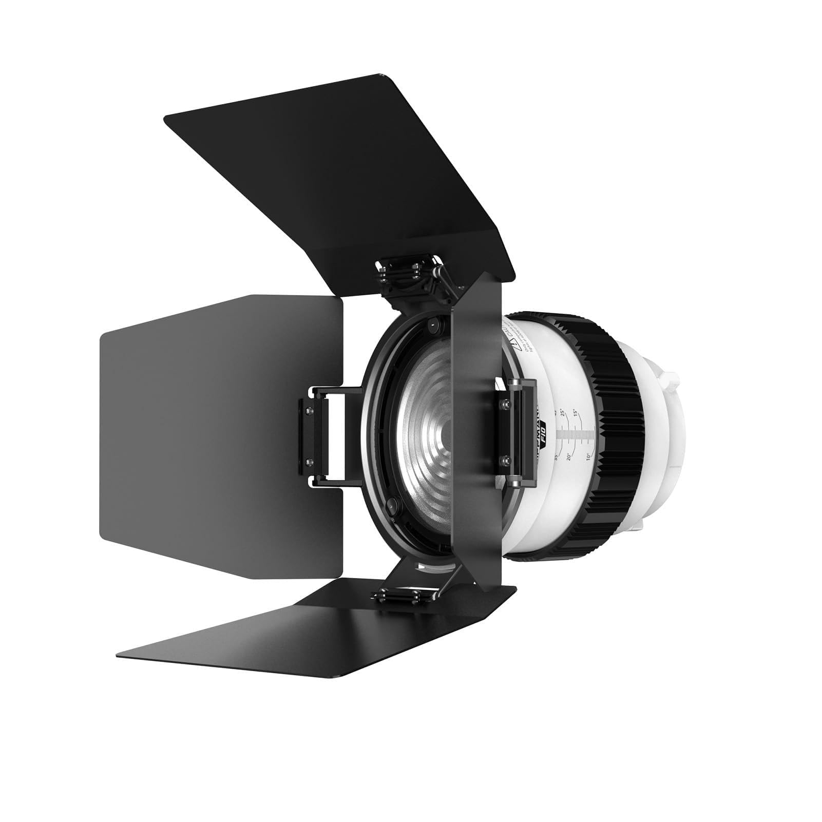 Jemora F10 6 Zoll Fresnel-Linse Bowens Mount 10°- 45°Optischer Fokussierungsadapter 10-Fach Heller mit Abnehmbarer 4-flügeliger Scheunentür für Studio-Kontinuierliches Lichtformungswerkzeug
