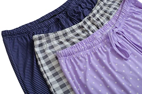 3 Pack: Womens Yummy Soft Flex Cotton Knit Pajama Pants Ladies Bottoms Summer Clothes Sexy Pijama De Mujer Pj Silk Sleep Wear Lounge Comfy Casual Night Bamboo Palazzo Lounge,Set 1-Xxl #TOP4