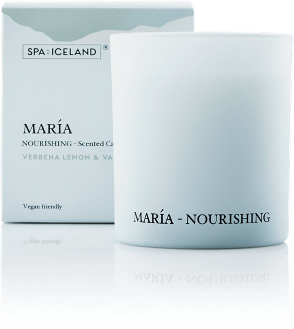 SPA of ICELANDLuxurious Scented Candles María - Natural Relaxing Aromatherapy Candle With Almond & Vanilla Scent - Soy Wax & Vegan Paraffin - Non Toxic Candles For Home, Bath And Housewarming Gift
