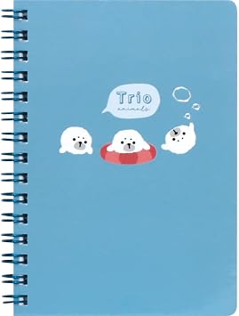 Lab Clip B26-TRNT-GA Notebook, A6, Ruled, Trio Aquarium, Gomahua Seal