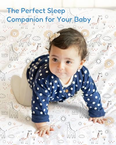 Image of Crib Sheets 2 Pack, Fitted Crib Sheet for Standard Crib Mattress 28x52x9, Ultra Soft Jersey Knit, Breathable Stretchy Deep Pocket, Snug Fit Stays Put, Baby Crib Mattress Sheet