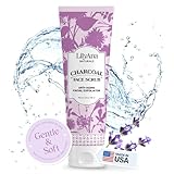 LilyAna Naturals Charcoal Face Scrub - Facial Exfoliator - Microdermabrasion Scrub - Facial Skin Care Products for Women and Men - Lavender and Tea Tree Oil - 3oz