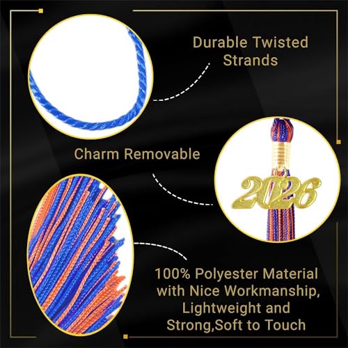 Image of Blue and Orange Graduation Tassel 2026 for Grad Cap and Graduation Ceremony Accessory Decoration