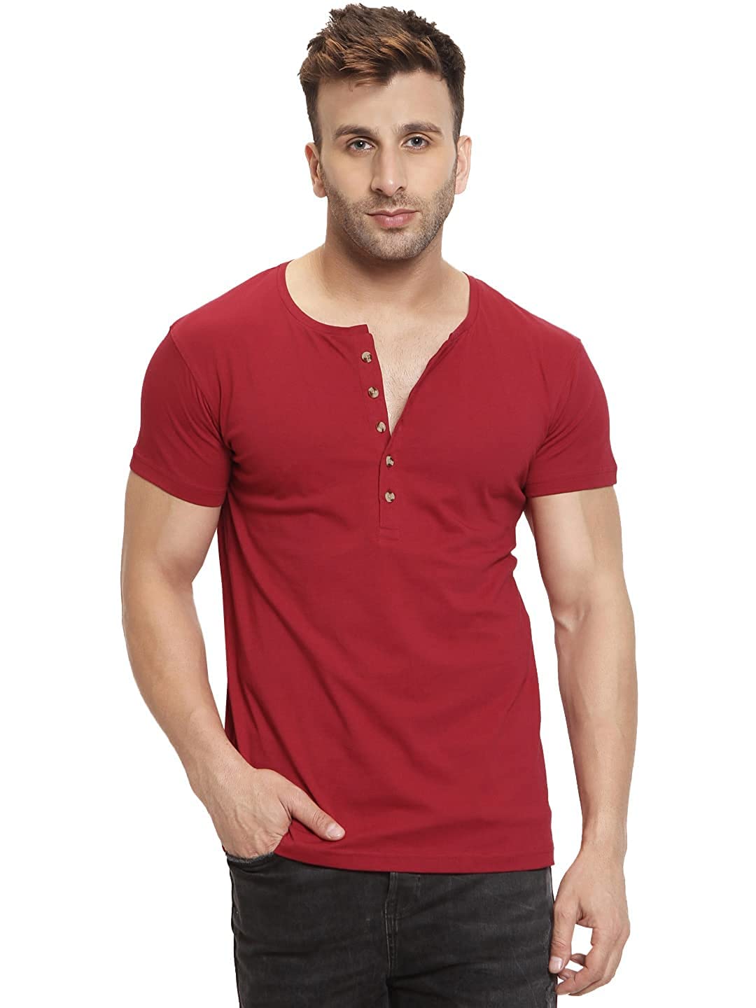 Diversify Men's Henley Neck Regular T-Shirt