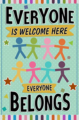 Image of Everyone Is Welcome Here Poster Everyone Belongs Cool Wall Art Print Poster 12x18