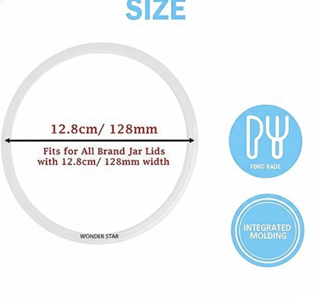 Wonder Star Universal Silicone Gasket Ring Set, 3 Sizes (8.5cm, 11cm, 12.8cm), Food Grade Flexible Sealing Rings Compatible for Preeti, phlips, Buterfly, sumeet Mixer Grinder Jars, Pack of 3 — Amazon image 4