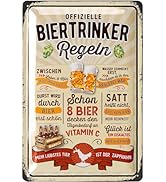 LANOLU Retro Blechschild Bier - Lustige Sprüche 30x40cm Für Bar & Keller