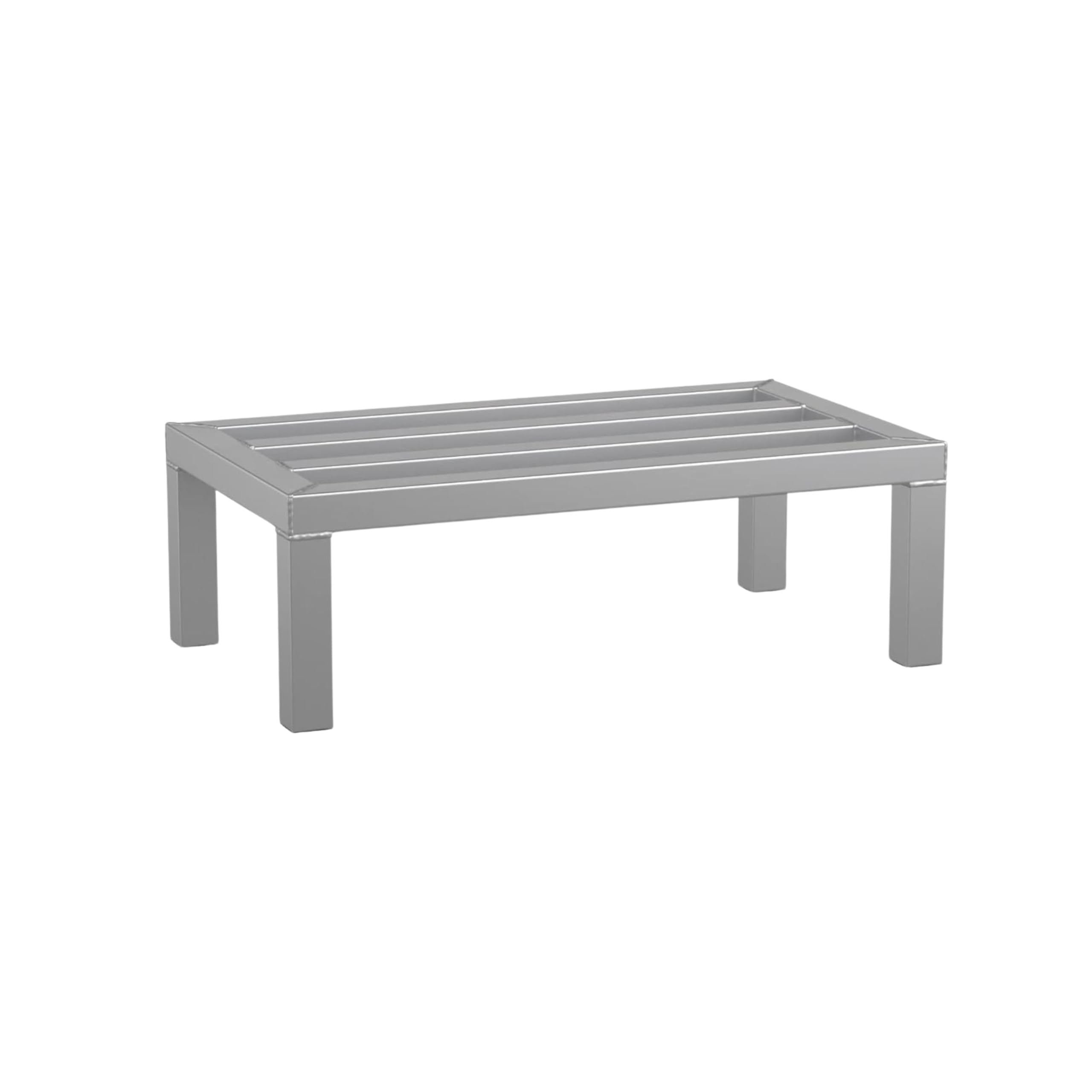 Focus Foodservice ™ - Dunnage Rack by Update International – 24"L x 20"W x 8"H, Aluminum, Silver, Model DNRK-2024