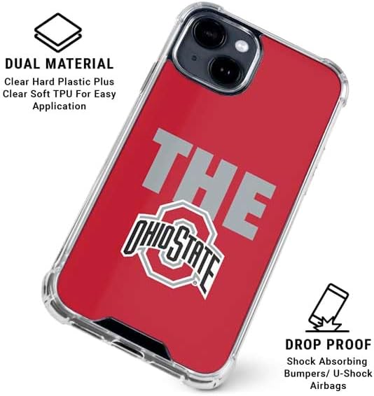 Skinit Clear Phone Case Compatible with iPhone 14 - Officially Licensed Ohio State University The Ohio State Buckeyes Design