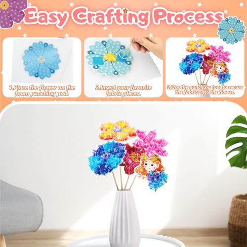 Kiztoys Bastelset für Mädchen 8-10Jahr, Blumen Bastelkoffer mit Pailletten, Kreativ Set für Geburtstag Geschenk 3-12 Jahre