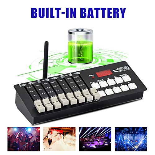 Bonvenon Dmx 512 Controller, 80 Channel Dmx Light Controller,Built-In Battery Ultra-Thin Portable Dmx512 Stage Lighting Console For Party Dj Disco Lights Show Night Club #TOP3