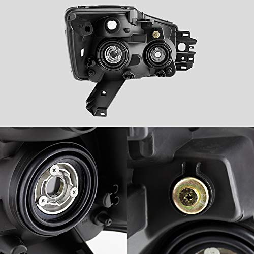 AKKON - For 04-15 Titan | 05-07 Armada Clear Lens Headlights Lamps Pair Left + Right Replacement