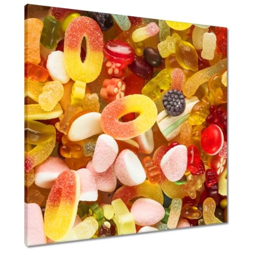 Toile bonbons gélifiés colorés 60 x 60 cm pour réveiller un salon moderne