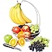 Fruit Basket & Peeler, Banana Hanger Bundle, Includes Premium Ergonomic Fruit Peeler & Corer- All Healthy Fresh Fruit Plate, Storage, & Display - Citrus, Exotic Tropical Fruit & Nuts - 11'' Bowl - Chrome