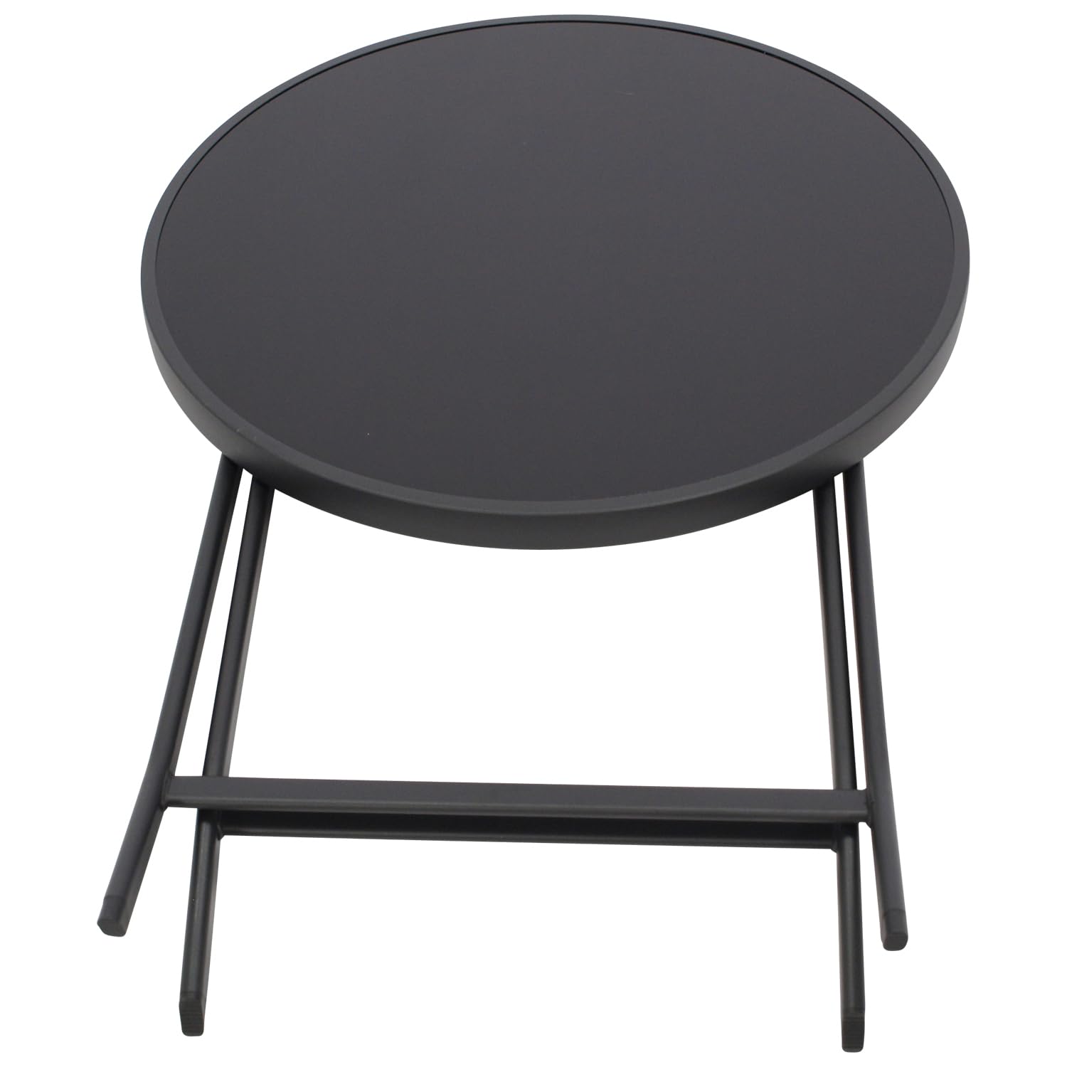 DEGAMO Bistrotisch Klapptisch Milano 60cm rund, Metall anthrazit + Glas schwarz, Outdoor