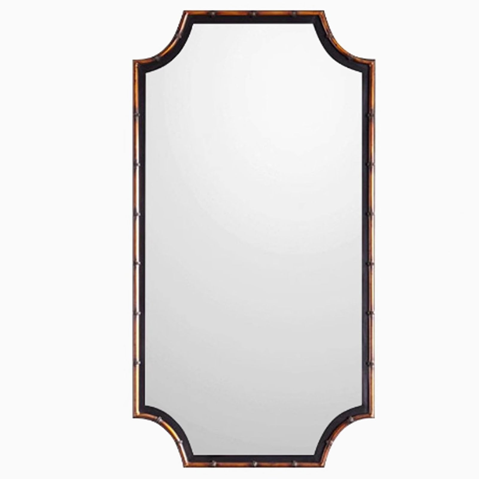 SXFSDOU Vintage Square Bathroom Mirror, 55x85cm Wall Mounted Wooden Frame, Carved Bamboo Design, High Definition Clear Reflection, Full Body Dressing Vanity Mirror