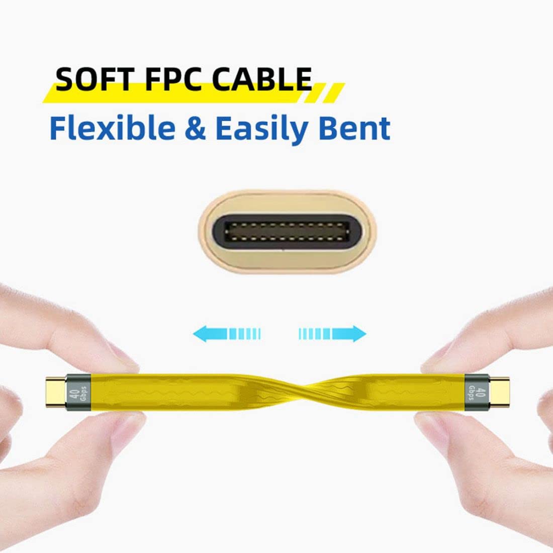 Cavo USB C a USB C corto, cavo USB 3.2 Gen 2 40Gbps FPC Flat Design