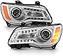ACANII - For 2011-2014 Chrysler 300 Halogen Chrome Housing Projector Headlights Headlamps Assembly Driver & Passenger