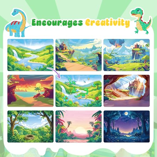 homicozy Art & Craft Activity for Kids-Foil Fun Dinosaur,No Mess Art Crafts for Girls,DIY Foil Foam Stickers,Creative Activity Kits,Kids Travel Toys,Gifts for Girls & Boys Ages 4-10 - Image 5