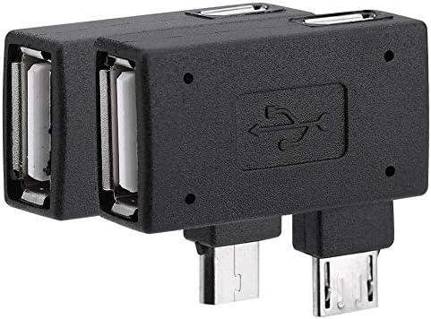 2 Pack Mini USB 2.0 Adapter, USB 2.0 Female to Male Micro OTG Converter 90 Degree changer adapter converter USB Female to Male Micro OTG