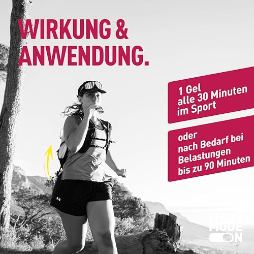 DEXTRO ENERGY LIQUID GEL CHERRY UND CAFFEINE - 18x60 ml Energy Gel, Koffein Booster, Traubenzucker Konzentrat mit schnell verfügbaren Kohlenhydraten