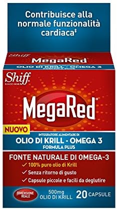 Megared Olio di Krill, Omega3, 500 mg, 20 Capsule : Amazon.it: Salute e  cura della persona