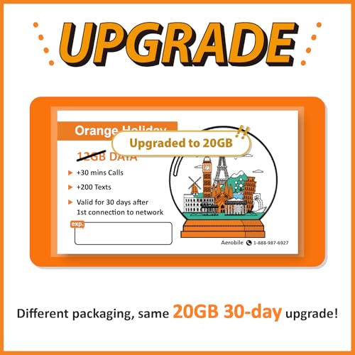 Image of Orange Holiday Europe Prepaid eSIM 20GB Internet Data | 30 Days-Use | Data tethering Allowed | 30min & 200 SMS from Europe to Any Country Worldwide