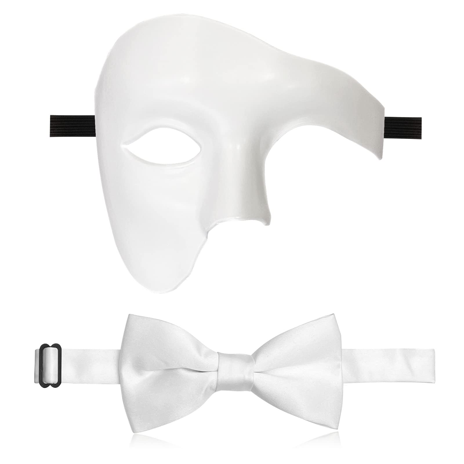 IncreDecorMasquerade Mask for Men Phantom of The Opera Half Face Mask with Bowtie, Venetian Masks for Halloween Party