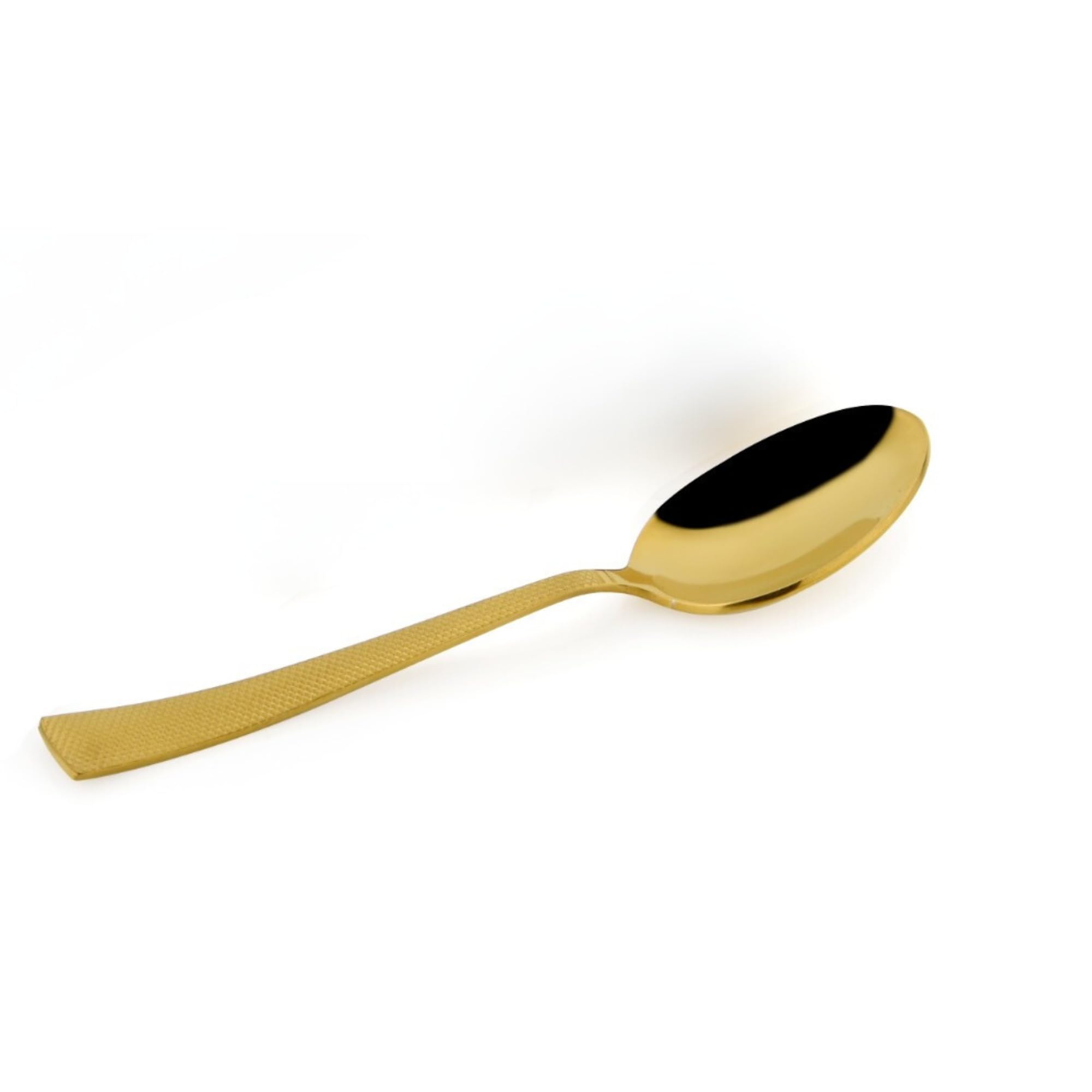 Queenza Juego de 12 cucharas de café expreso, cucharas Demitasse para fiesta de té y desierto, acabado de acero inoxidable de alta calidad con mango grabado para un mejor agarre (dorado)