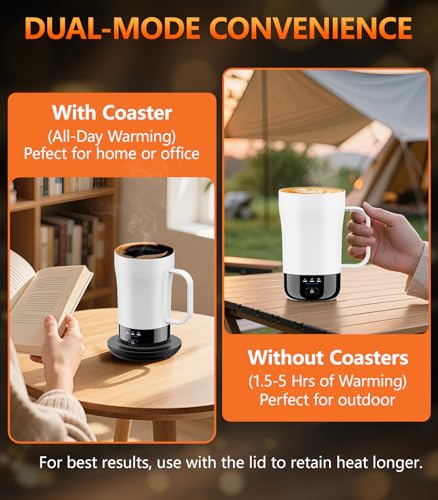 Image of Self-Heating Coffee Mug, 14oz Heated Coffee Mug - Rechargeable Temperature Control Coffee Mug Keep Coffee Hot, Smart Mug Great Gift for Coffee Lovers & Slow Sippers