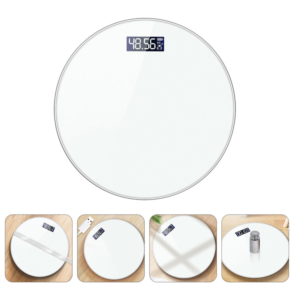 Digitale Körperwaage Weiß 180kg, mit LED Anzeige für Zuhause