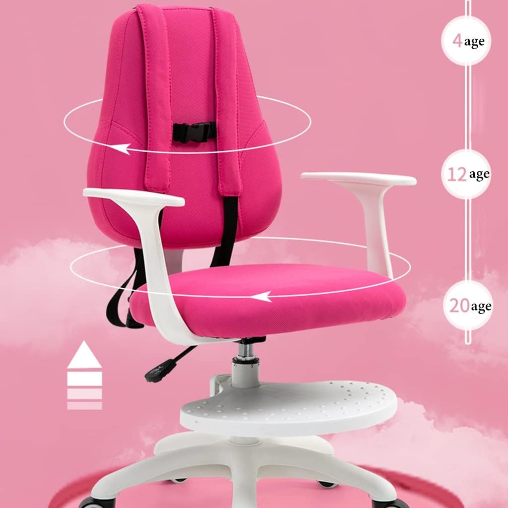 Kids Desk Chair Pink, Swivel Kids Task Chair Gaming Chair with Soft Cushion Adjustable Ergonomic Desk Chair with Wheels Home Office Chair Children Study Chair (Color : /Blue, Size : A)