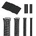 Rouleau de 4 rouleaux de 5m de gaine de câble tressé extensible en PET noir avec 20 tubes thermorétractables pour câble audio, vidéo, appareils domestiques, câbles automobiles