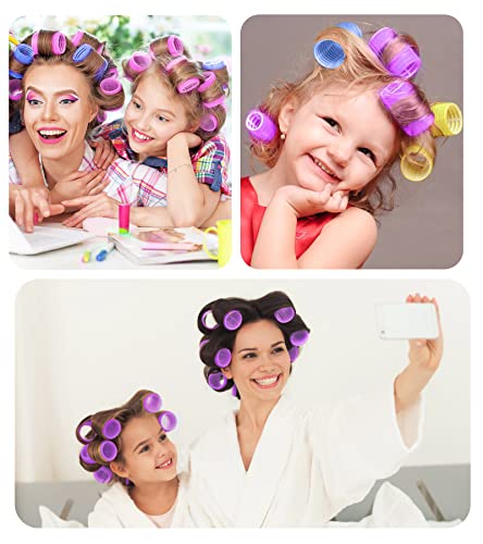 Yevyo Jumbo Hair Rollers, 30 Pcs Large Hair Rollers For Long Hair, Big Self Grip Hair Rollers For Women Curls At Home (Purple) #TOP4