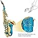 EASTROCK Soprano Saxophone Curved Bb Flat blue Sax Instruments for Beginners Intermediate Players with Carrying Case,Mouthpiece,Pads,Reed,Cleaning kit,neck Strap,White Gloves